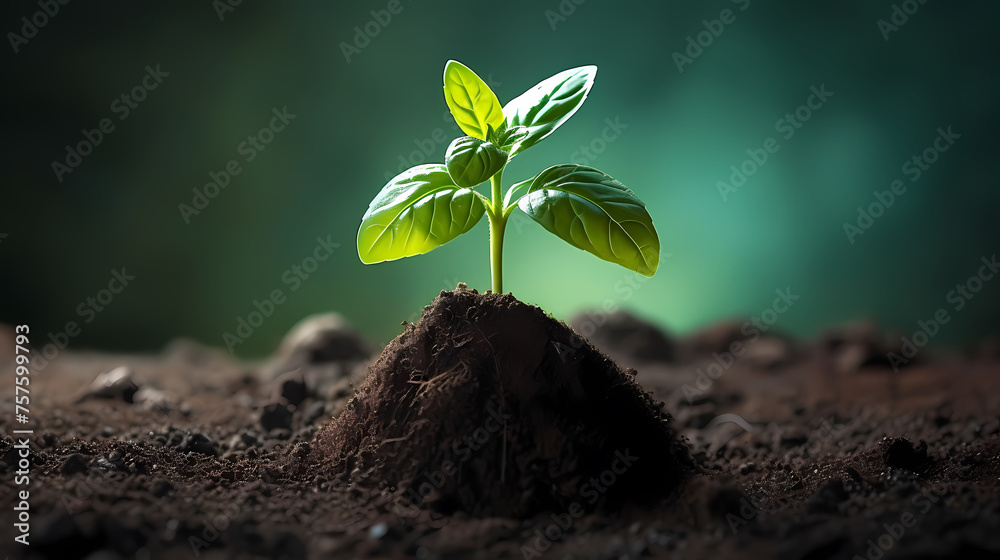 There is a small plant growing on the ground There is a small plant growing on the ground