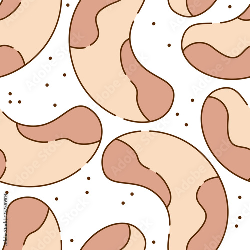 Seamless pattern with Paranut, cream nut, Brazil nuts. Vector illustration on white background photo