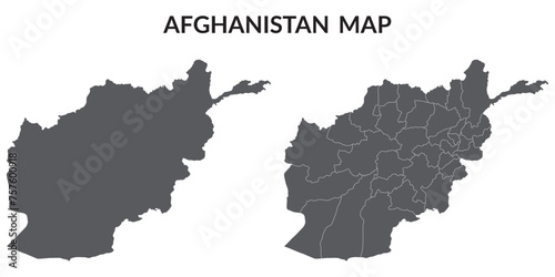 Afghanistan map. Map of Afghanistan in grey set photo