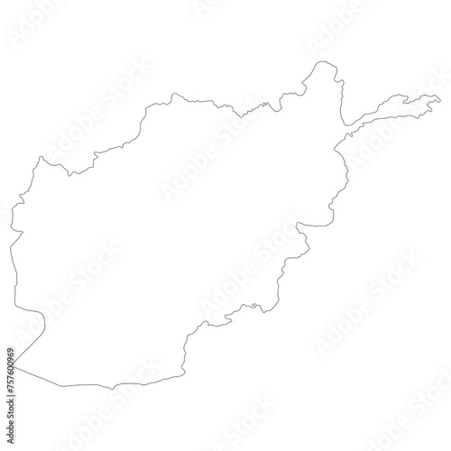 Afghanistan map. Map of Afghanistan in white color