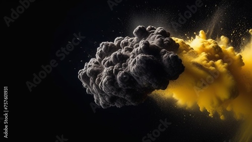 abstract texture of black and yellow dust