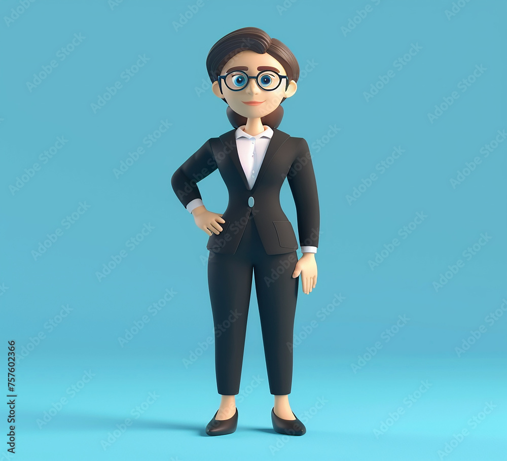 3d cartoon character of office woman, generative ai 3d cartoon character of office woman, generative ai