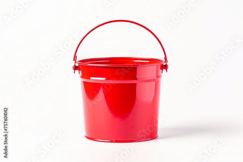 Bucket With Handle on White Background