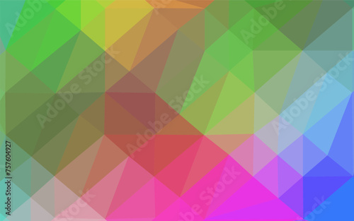 Light Multicolor, Rainbow vector blurry triangle pattern.