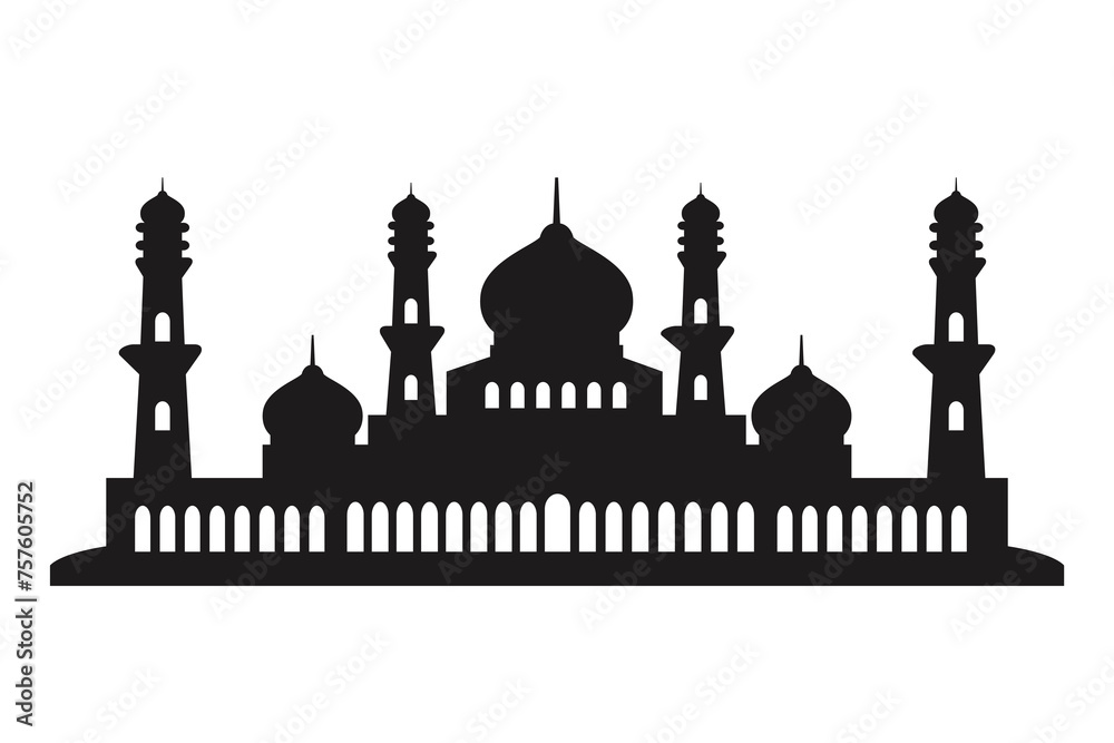 Islamic mosque silhouette background illustration