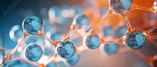 Abstract Molecular Structure. Artificial Intelligence Intricate Molecular Structure, Blurred Background and High Depth Of Field