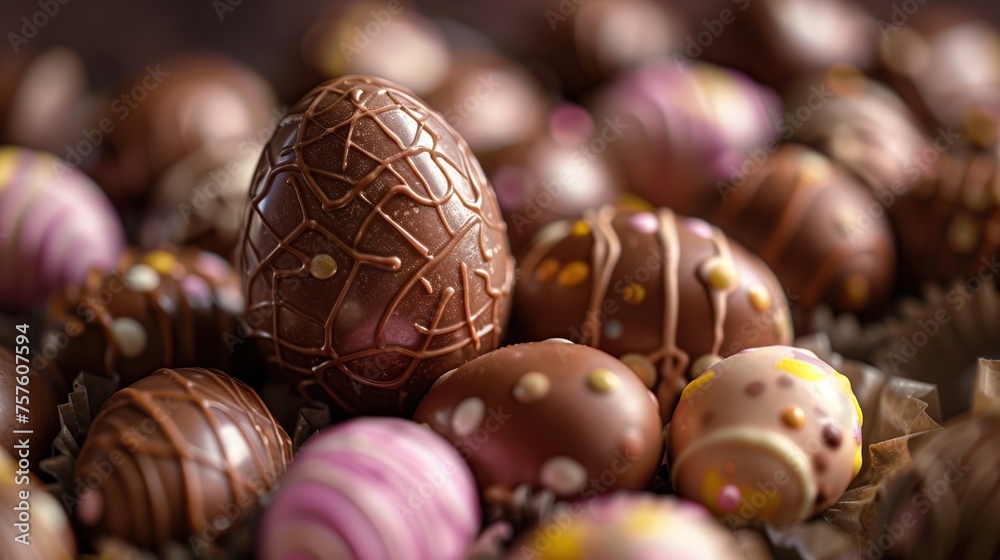 Chocolate Easter Eggs. Selective focus. Shallow depth of field. Chocolate Easter Eggs. Selective focus. Shallow depth of field.