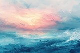 Ethereal abstract landscapes using digital brush strokes and a pastel color 