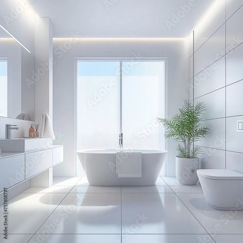 Elegant Modern Bathroom Interior  Minimalist Decor