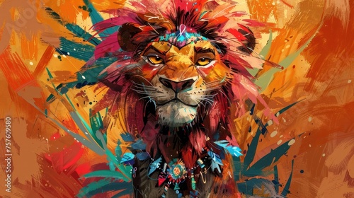 Eccentric Lions Quirky Fashion Statement A Striking Portrayal of Wild Creativity