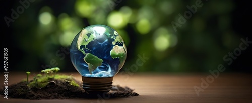 planet earth in the form of a light bulb