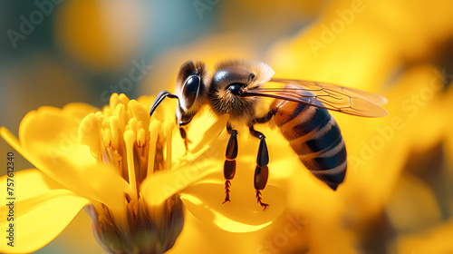 Close-up capture of a bee