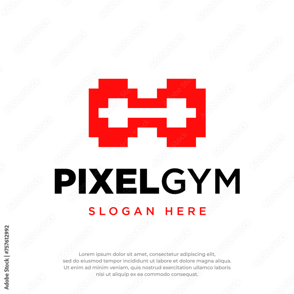 Obraz premium Dumbbell logo concept. Dumbbell for gym, fitness or workout icon vector illustration