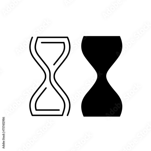 Silhouette of hourglass or sandglass icon vector illustration