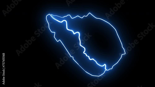 map of Khamis Mushait in saudi arabia with glowing neon effect photo