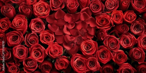 texture of red rose petals Generative AI