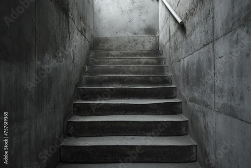 gray stairway leading up