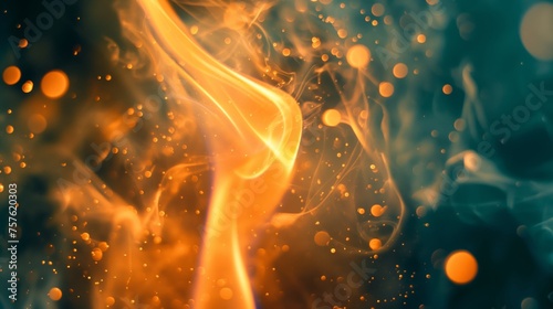 Vibrant Ethereal Flame Dancing on a Dark Background