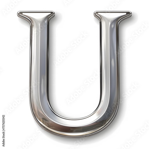 Shiny Silver letter a on White Background