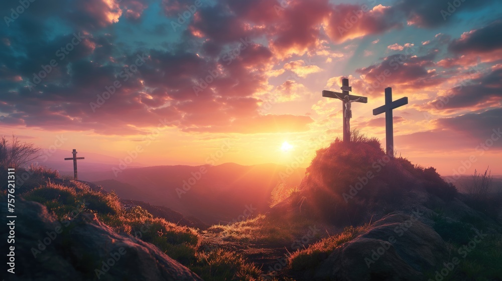 Crucifixion of Jesus Christ at sunrise Crucifixion of Jesus Christ at sunrise
