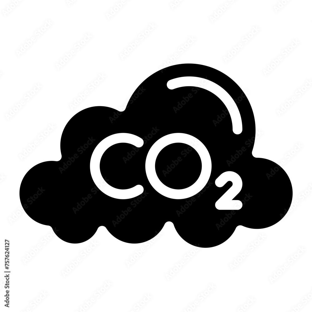 Green cloud co2 reduction vector icon Green cloud co2 reduction vector icon