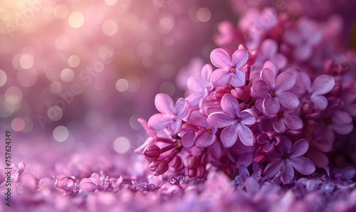 Lilac background with blooming lilac branches. © Andreas