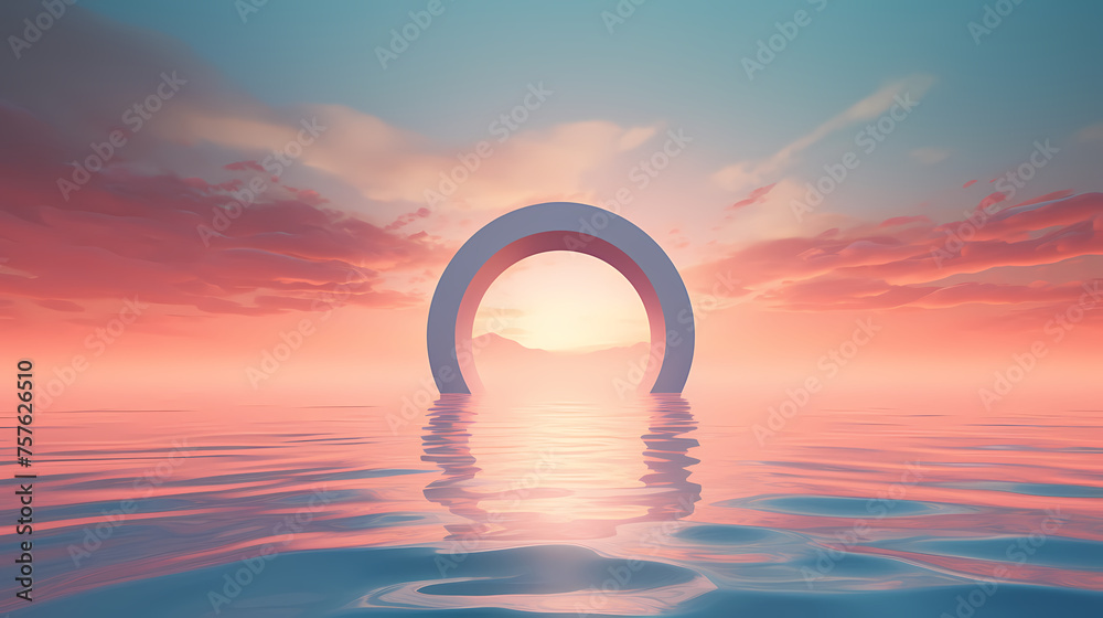 There is a big arch in the center There is a big arch in the center