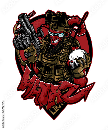 illustration, vector, art, halloween, cartoon, design, graffiti, sport, mascot, warrior, woman, vintage, fantasy, monster, drawing, symbol