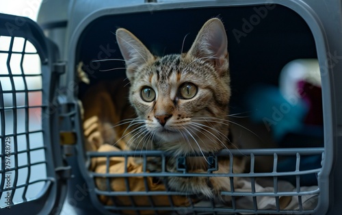 Curious Cat in Carrier