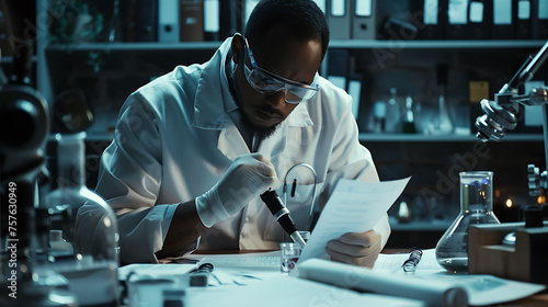 A Forensic Scientist Documenting findings and preparing detailed reports for use in legal proceedings