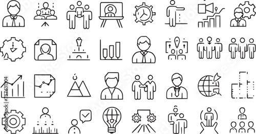 Wallpaper Mural Growth Vector icons set. Career business, progress, people, coaching, training vector collections. Torontodigital.ca