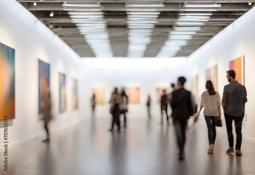 Blurred image of gallery space, generative AI Blurred image of gallery space, generative AI