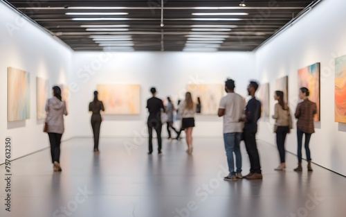 Blurred image of gallery space, generative AI © Zohaib