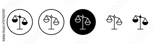 Scales icon vector isolated on white background . Law scale icon. Justice sign