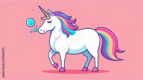 unicorn on a pink background. The concept of holiday, miracles, magic and dreams