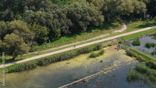 Beautiful Borki Lagoon Pond Radom Aerial View Poland photo