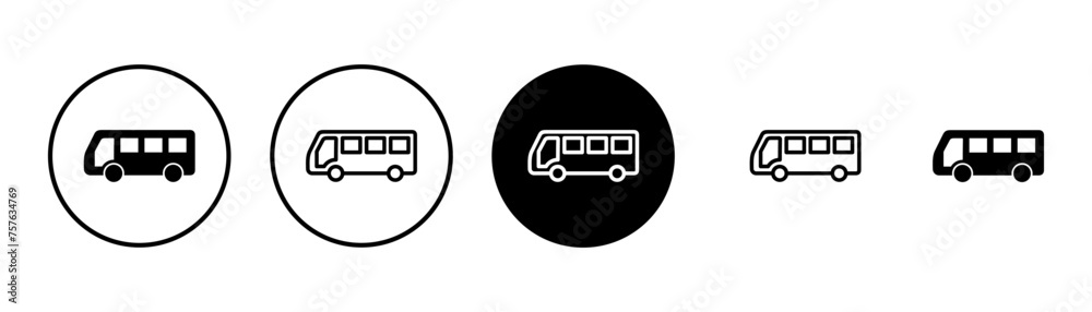 Bus Icon vector isolated on white background. Black bus vector icon Bus Icon vector isolated on white background. Black bus vector icon