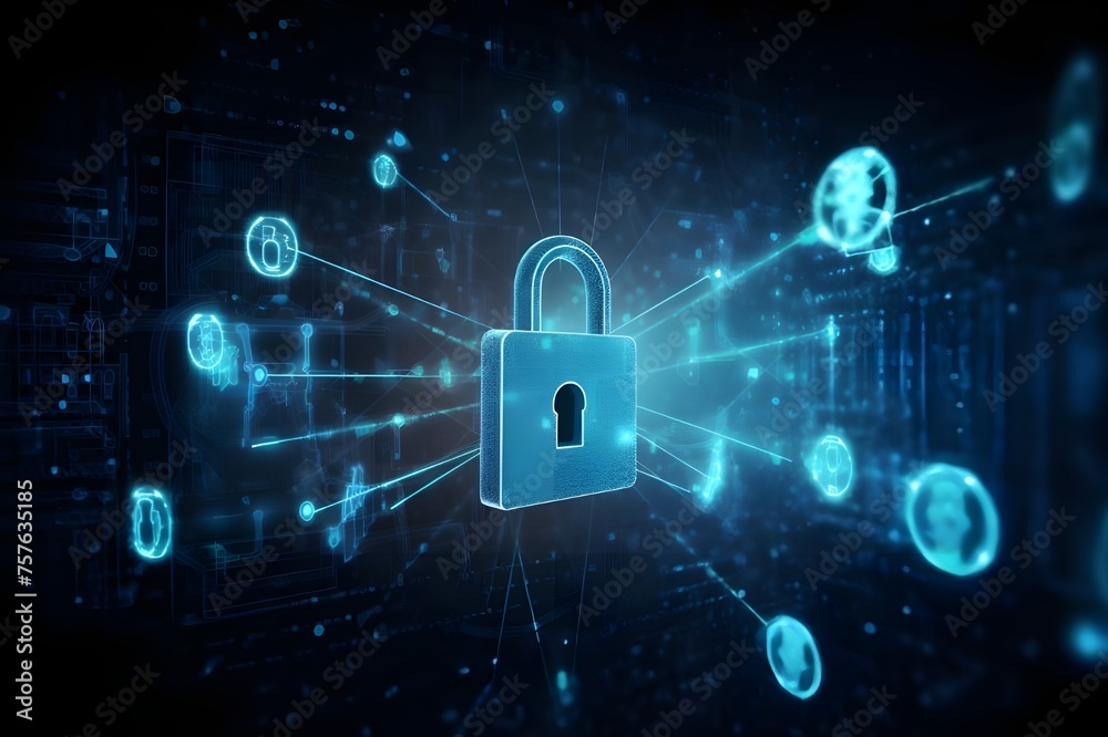 Secure the circuit pattern. the idea of cyber and data security. The significance of data privacy in the digital age, closed padlock on a digital background, and cyber security Secure the circuit pattern. the idea of cyber and data security. The significance of data privacy in the digital age, closed padlock on a digital background, and cyber security