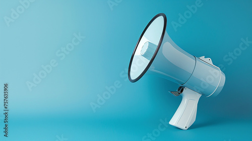 Blue Megaphone on a Blue Background