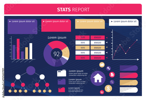 Business company stat report infographic dashboard