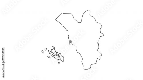 animated sketch of a map of Jazan in Saudi Arabia photo