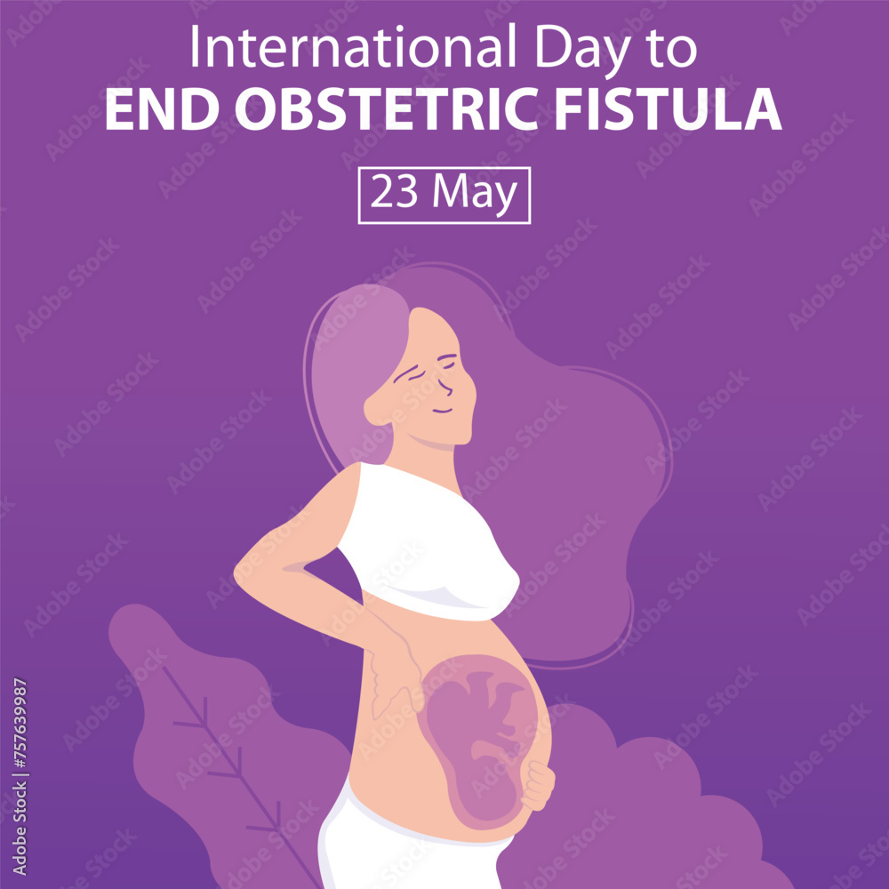 illustration vector graphic of pregnant woman holding her waist, perfect for international day, end obstetric fistula, celebrate, greeting card, etc.