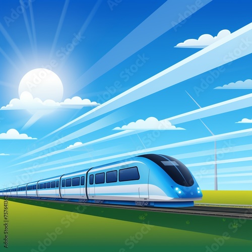 A digital image of a sleek modern electric train