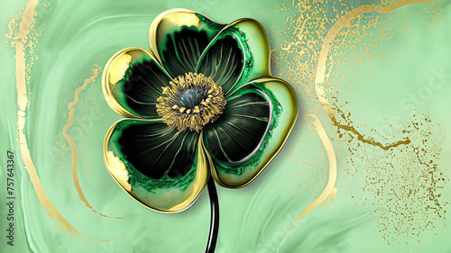 Abstrakcyjny zielony kwiat