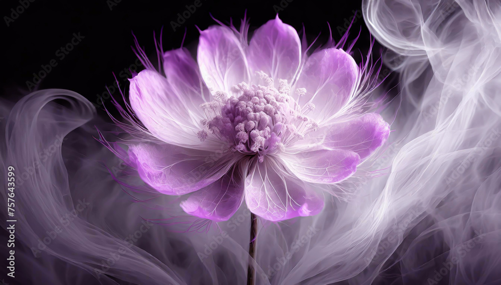 Abstrakcyjny fioletowy kwiat - obrazy, fototapety, plakaty 