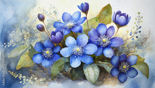 Niebieskie kwiaty, bukiet