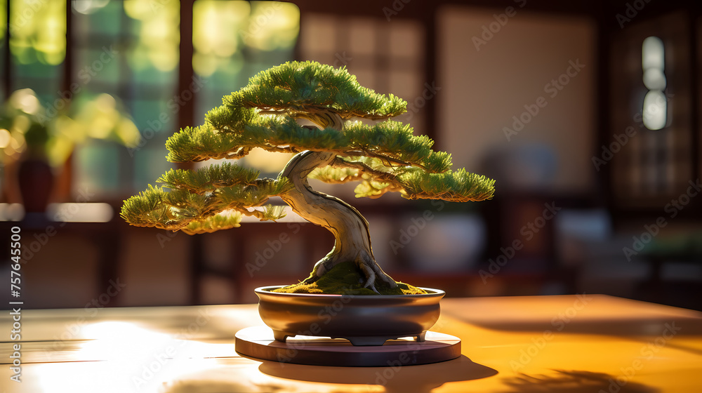 bonsai plant on table bonsai plant on table