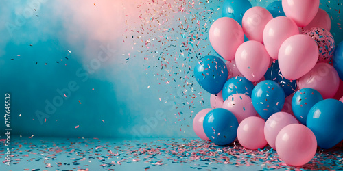 Alegria Dupla: Balões Coloridos para Celebrar Momentos Especiais (com espaço para copy, propaganda ou anúncio) photo