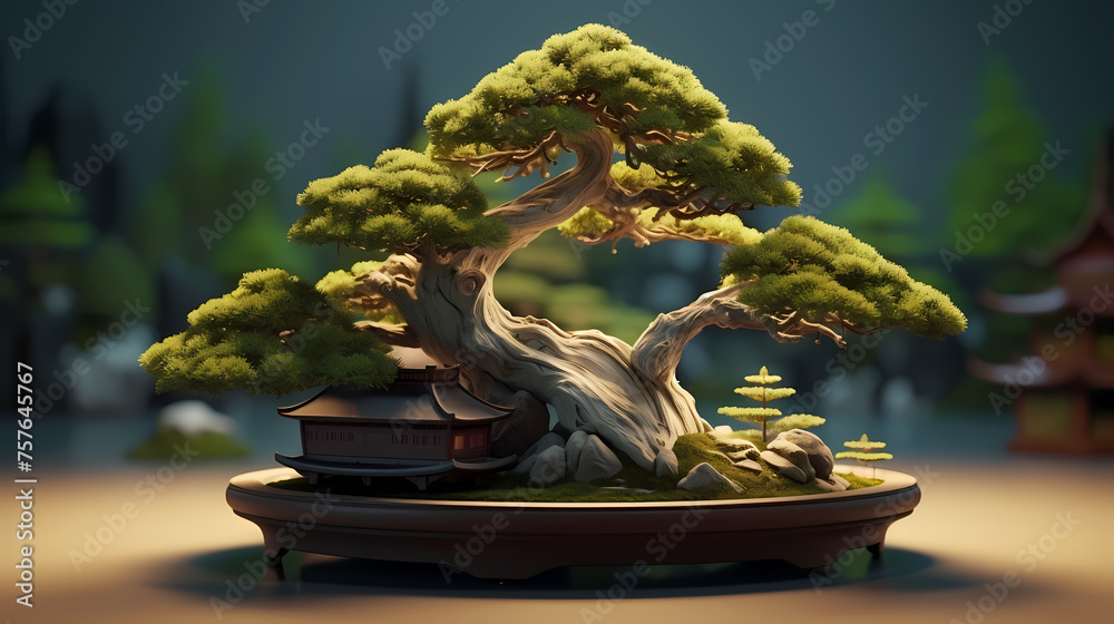 bonsai plant on table
