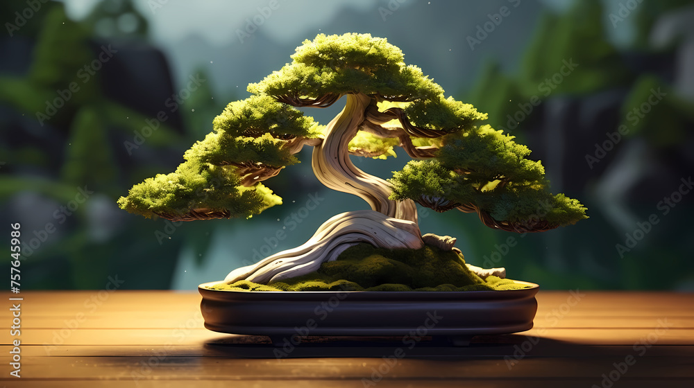 bonsai plant on table bonsai plant on table